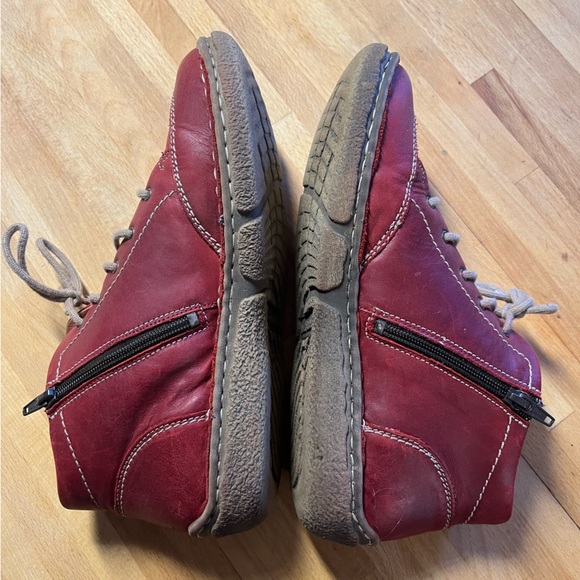 Josef Seibel Red Lace Up Boots 8 EU 39 - Picture 3 of 10